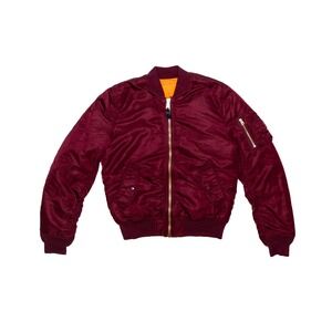 Alpha Industries MA-1 Slim Fit Reversible Bomber Jacket Burgundy/Orange – Size M